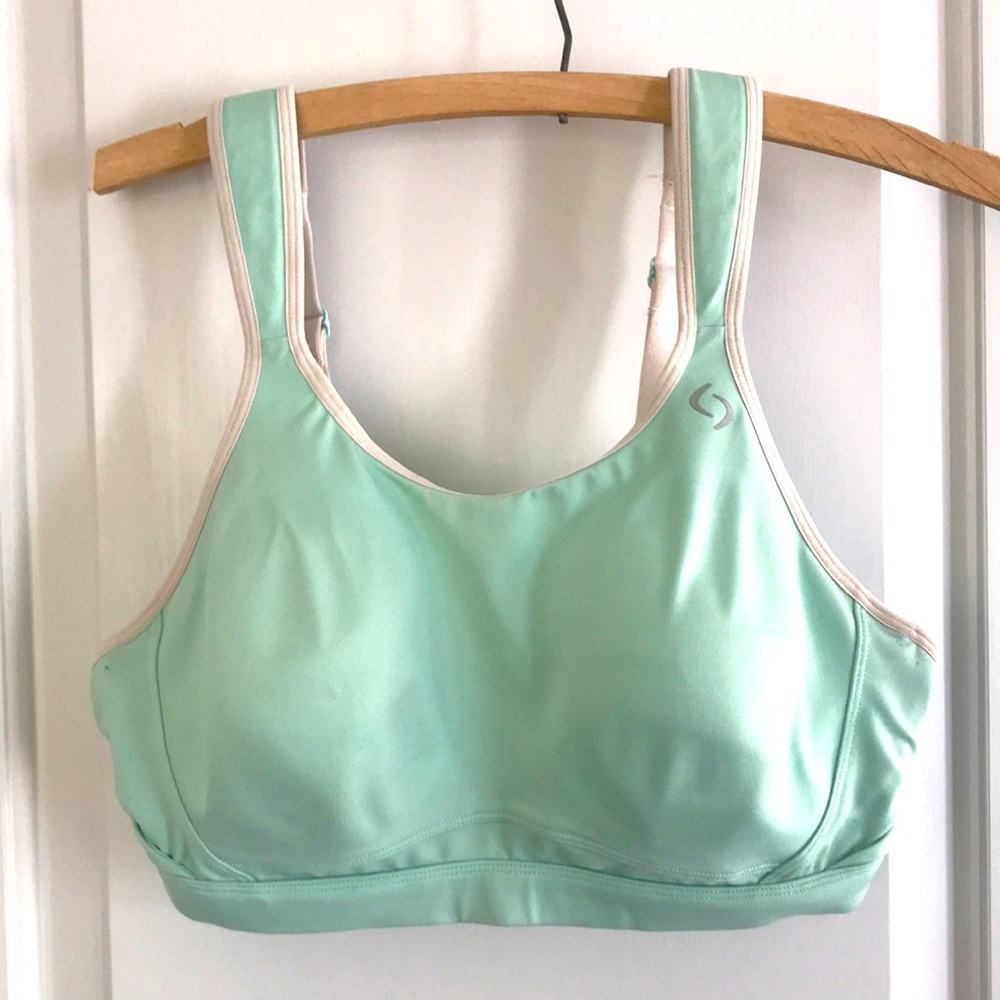 Brooks underwire high impact running bra, 34DD, sea foam green
